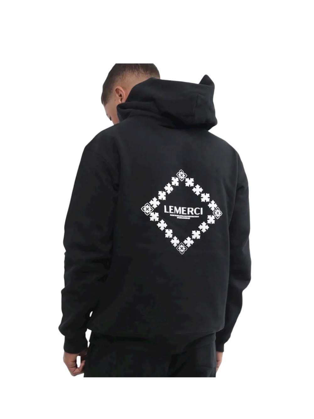 Lemerci Men's Black Graphic Hoodie Sweater XXL